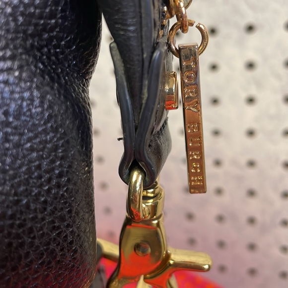 Tory Burch Black Leather Satchel with Gold Hardware - Picture 6 of 10